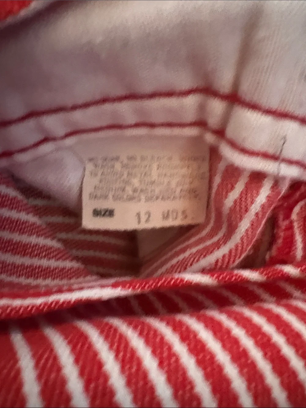 OshKosh B'gosh Red Corduroy and Red/White Stripe Kids Overalls 9-12 months